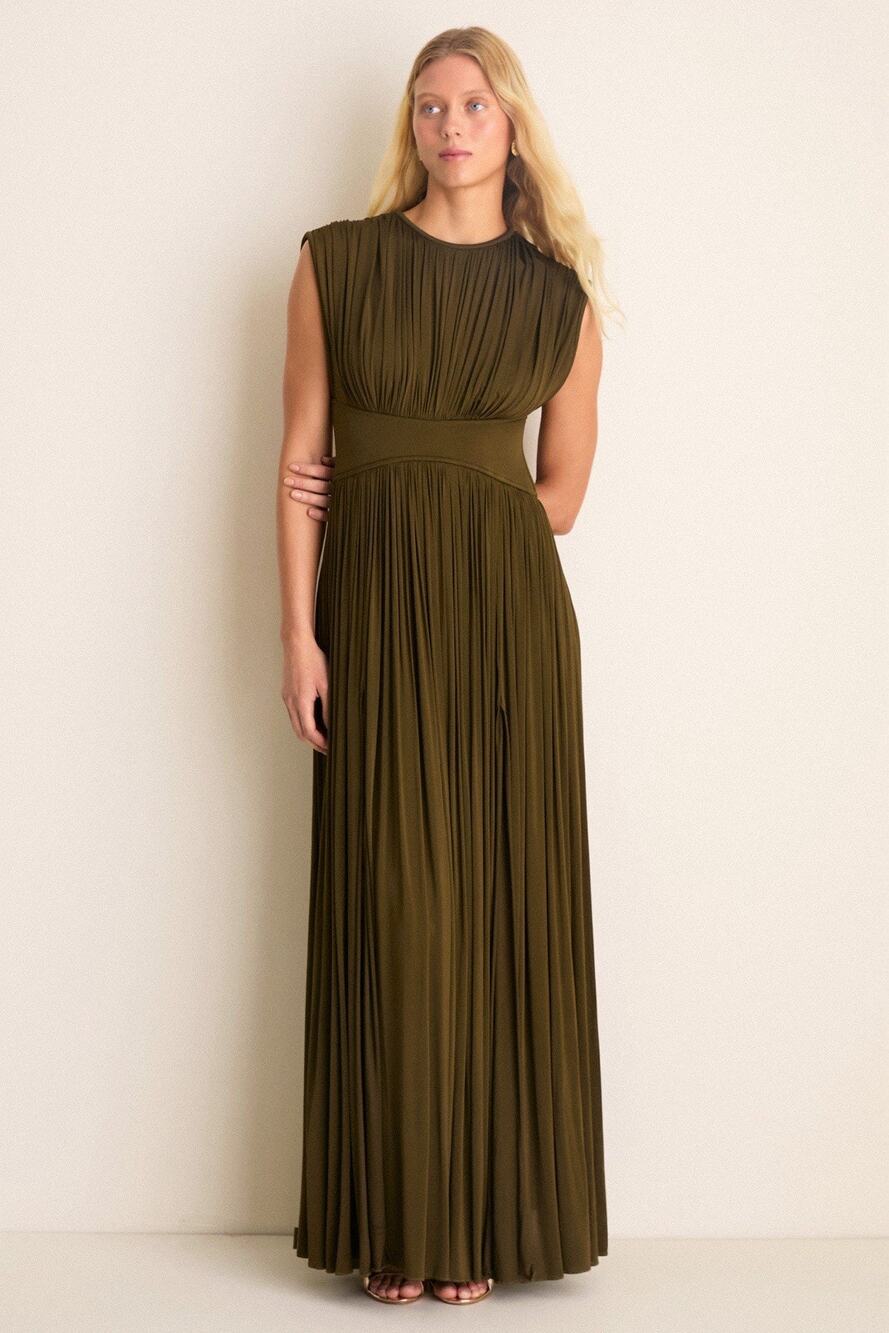 NWT Zimmermann Luna Olive Green Maxi Column Dress Us 12 (designer 4)